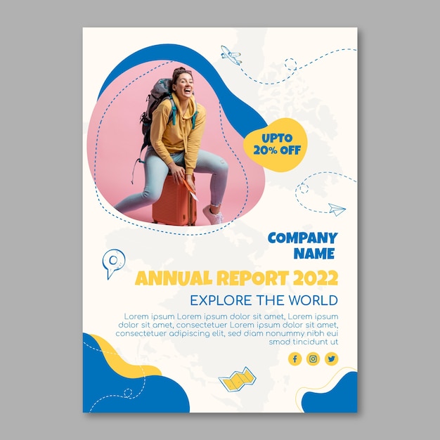 Hand drawn flat design travel agency annual report