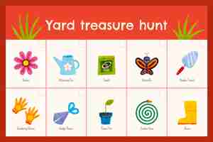 Free vector hand drawn flat design treasure hunt