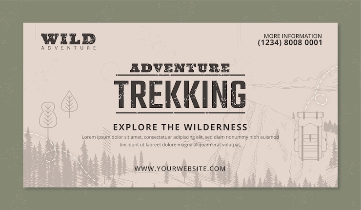 Free Vector hand drawn flat design trekking facebook post