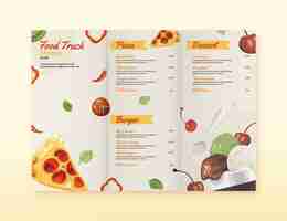 Free vector hand drawn flat design trifold menu