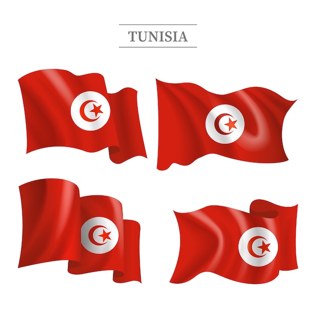 손으로 그린 평면 디자인 튀니지 국가의 상징