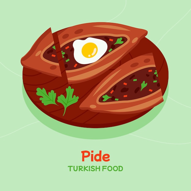 Free vector hand drawn flat design turkish food illustration