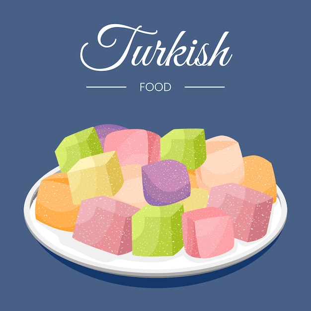 Free vector hand drawn flat design turkish food illustration