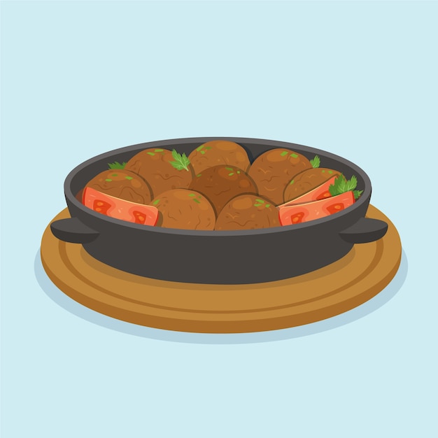 Free vector hand drawn flat design turkish food