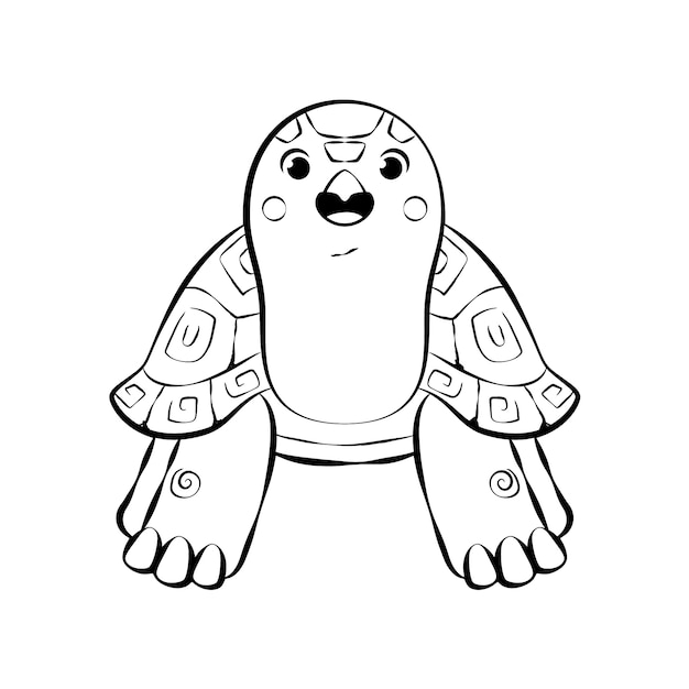 Free vector hand drawn flat design turtle outline