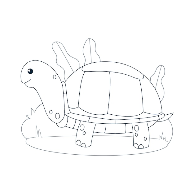 Free vector hand drawn flat design turtle outline