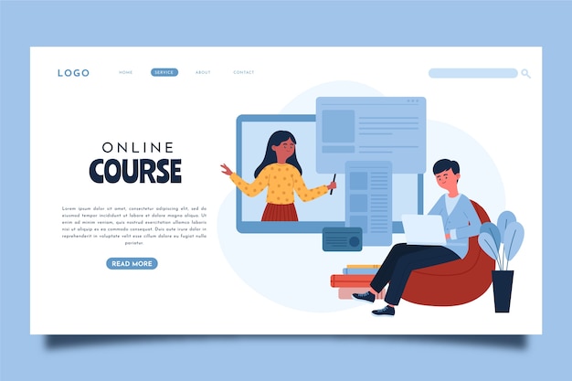 Hand drawn flat design tutoring landing page