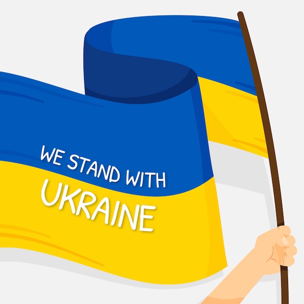 Hand drawn flat design ukraine war illustration