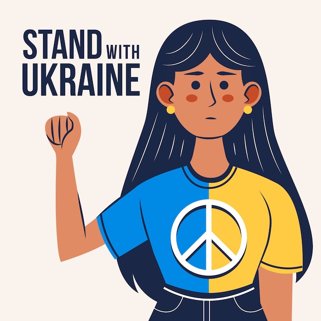 Free vector hand drawn flat design ukraine war illustration