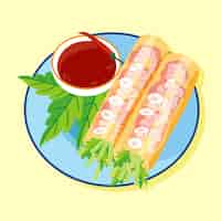 Free vector hand drawn  flat design vietnamese food