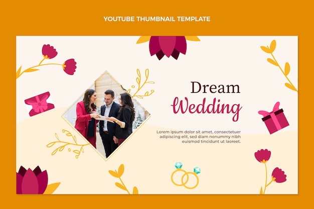 Modello di progettazione di wedding planner design piatto disegnato a mano