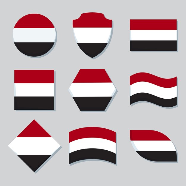 Hand drawn flat design yemen national emblems