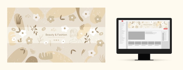 손으로 그린 평면 디자인 youtube 배너