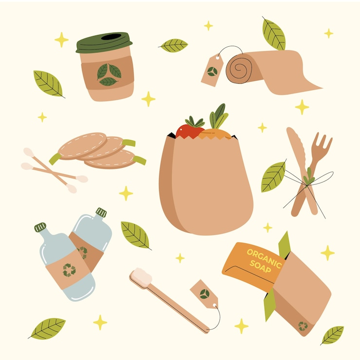 Free Vector hand drawn flat design zero waste collection