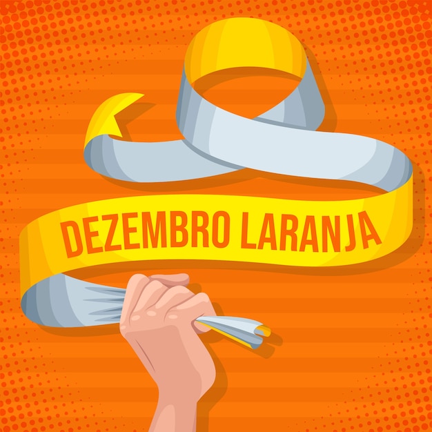 Нарисованная рукой плоская иллюстрация dezembro laranja