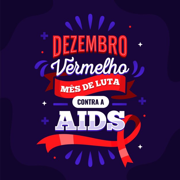 Hand drawn flat dezembro vermelho lettering