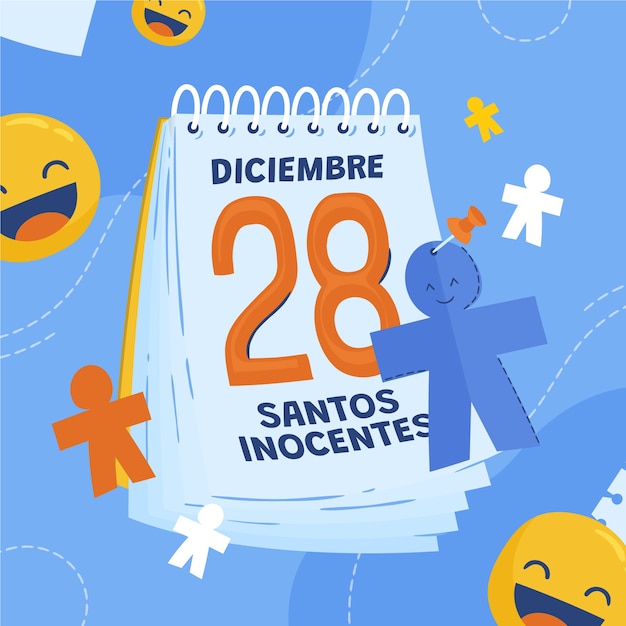 Free vector hand drawn flat dia de los santos inocentes background