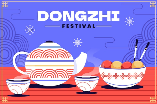 Hand drawn flat dongzhi festival background