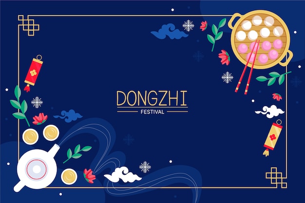 Free vector hand drawn flat dongzhi festival background