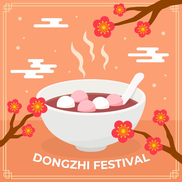 Hand drawn flat dongzhi festival illustration