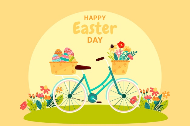 Free vector hand drawn flat easter background