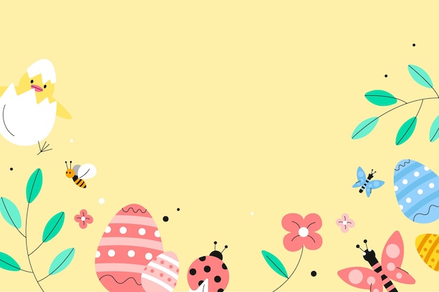 Hand drawn flat easter background