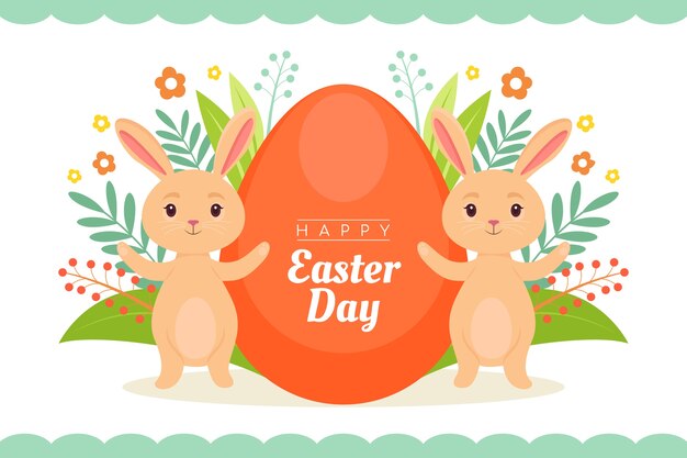 Free vector hand drawn flat easter background