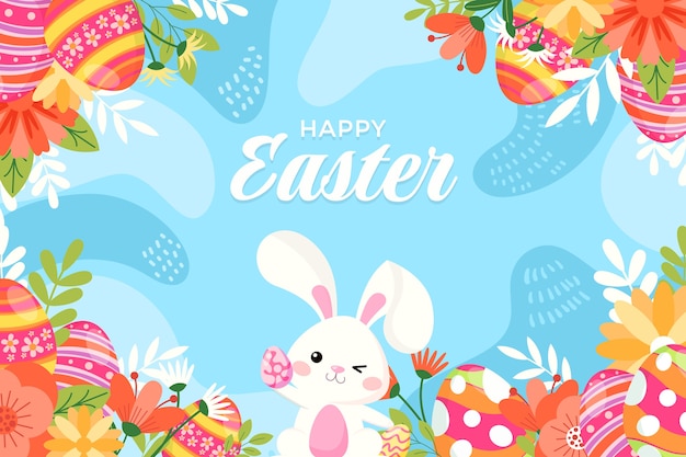 Free vector hand drawn flat easter background