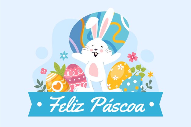 손으로 그린 평면 feliz pascoa 그림
