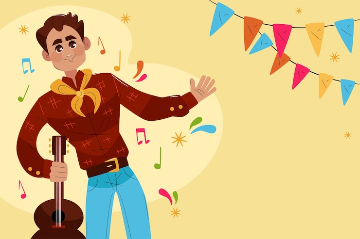 मुफ़्त वेक्टर hand drawn flat festas juninas background