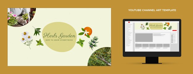 Vettore gratuito banner di giardinaggio piatto disegnato a mano