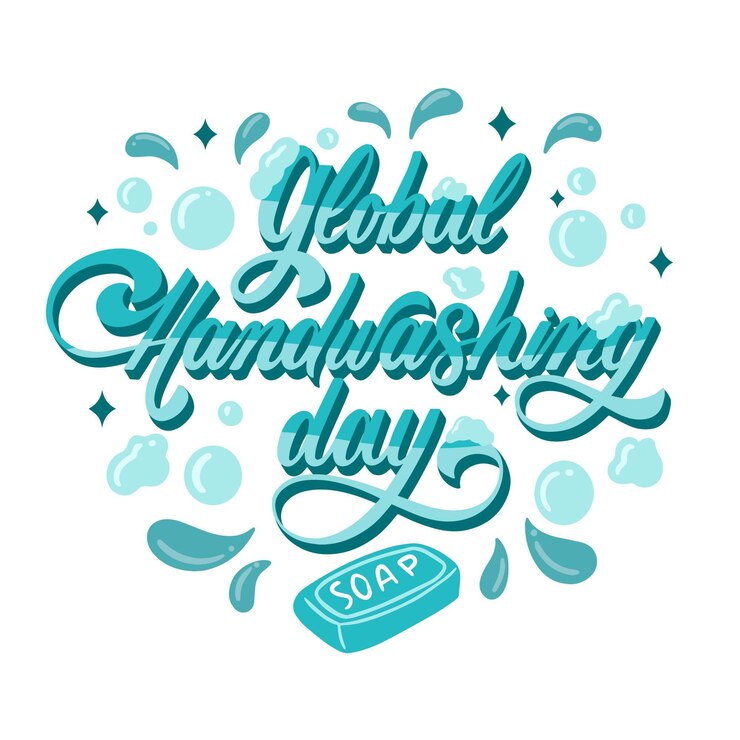 मुफ़्त वेक्टर hand drawn flat global handwashing day lettering