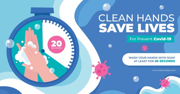 Hand drawn flat global handwashing day social media post template