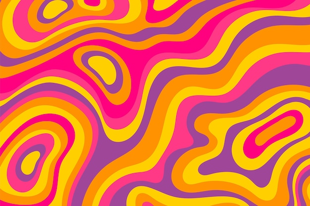 Free vector hand drawn flat groovy psychedelic background