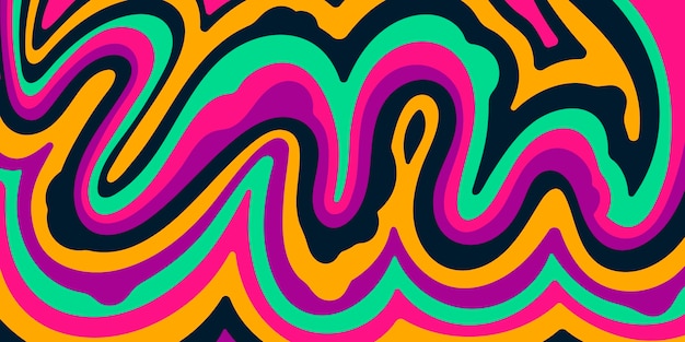 Free vector hand drawn flat groovy psychedelic background