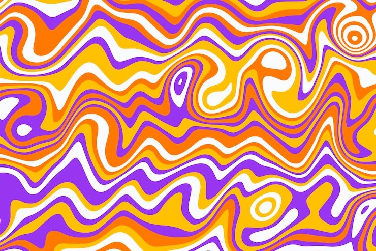 Free Vector hand drawn flat groovy psychedelic background