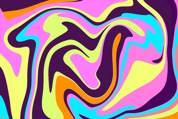 Hand drawn flat groovy psychedelic background