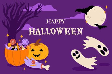 Free Vector | Hand drawn flat halloween background