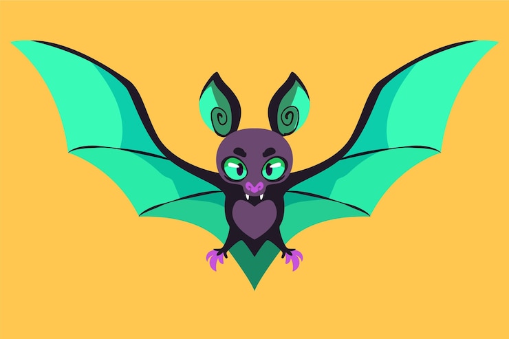 Free Vector hand drawn flat halloween bat illustration
