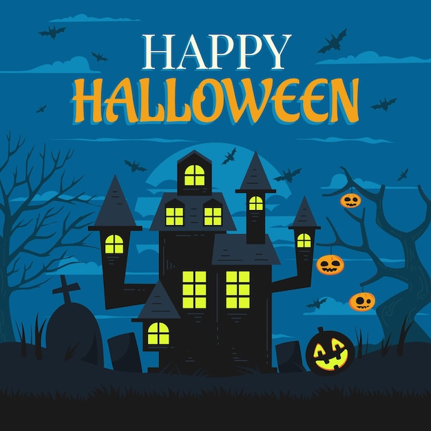 Free vector hand drawn flat halloween illustration