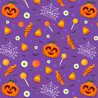 Free vector hand drawn flat halloween pattern design