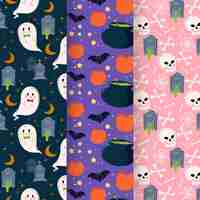 Free vector hand drawn flat halloween pattern design