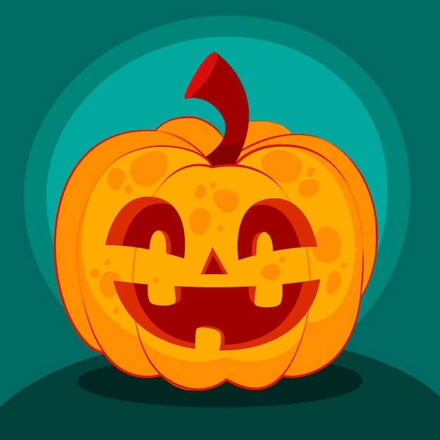 Free vector hand drawn flat halloween pumpkin illustration