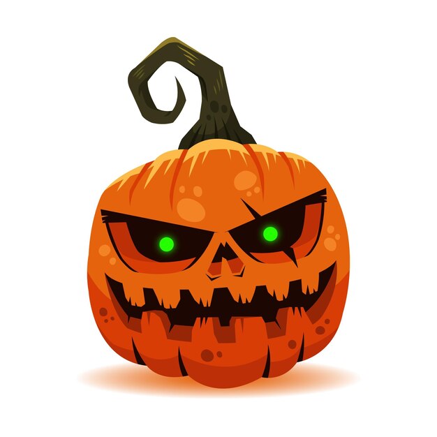 Hand drawn flat halloween pumpkin illustration