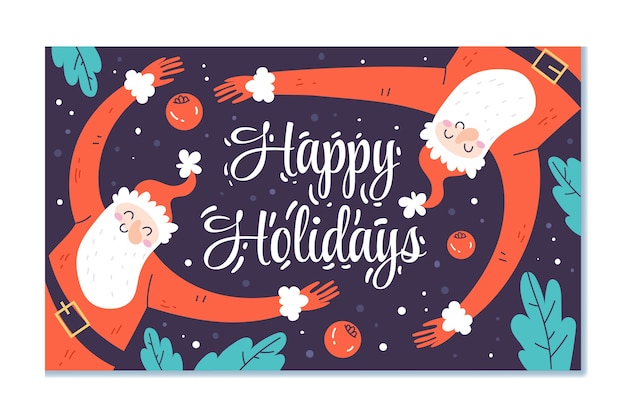 Free vector hand drawn flat happy holidays christmas banner