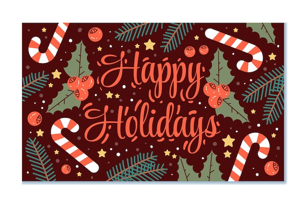 Free vector hand drawn flat happy holidays christmas banner