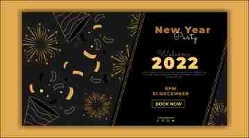 Free vector hand drawn flat happy new year 2022 banner