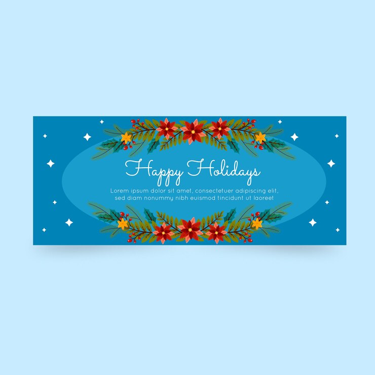 मुफ़्त वेक्टर hand drawn flat horizontal happy holidays banner
