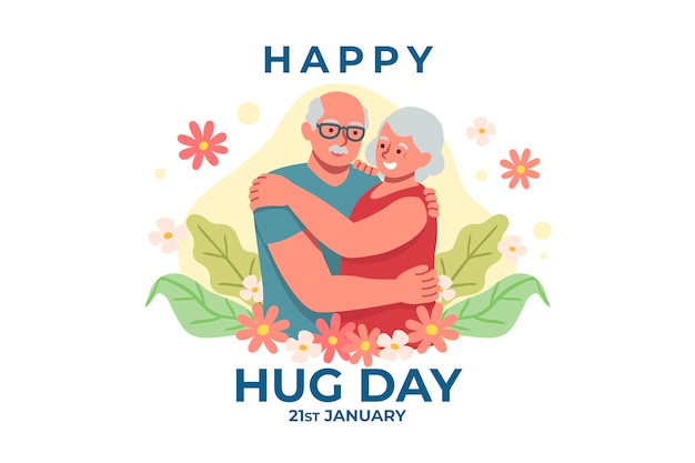 Free vector hand drawn flat hug day background