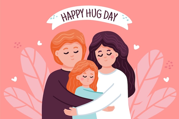 Free vector hand drawn flat hug day background